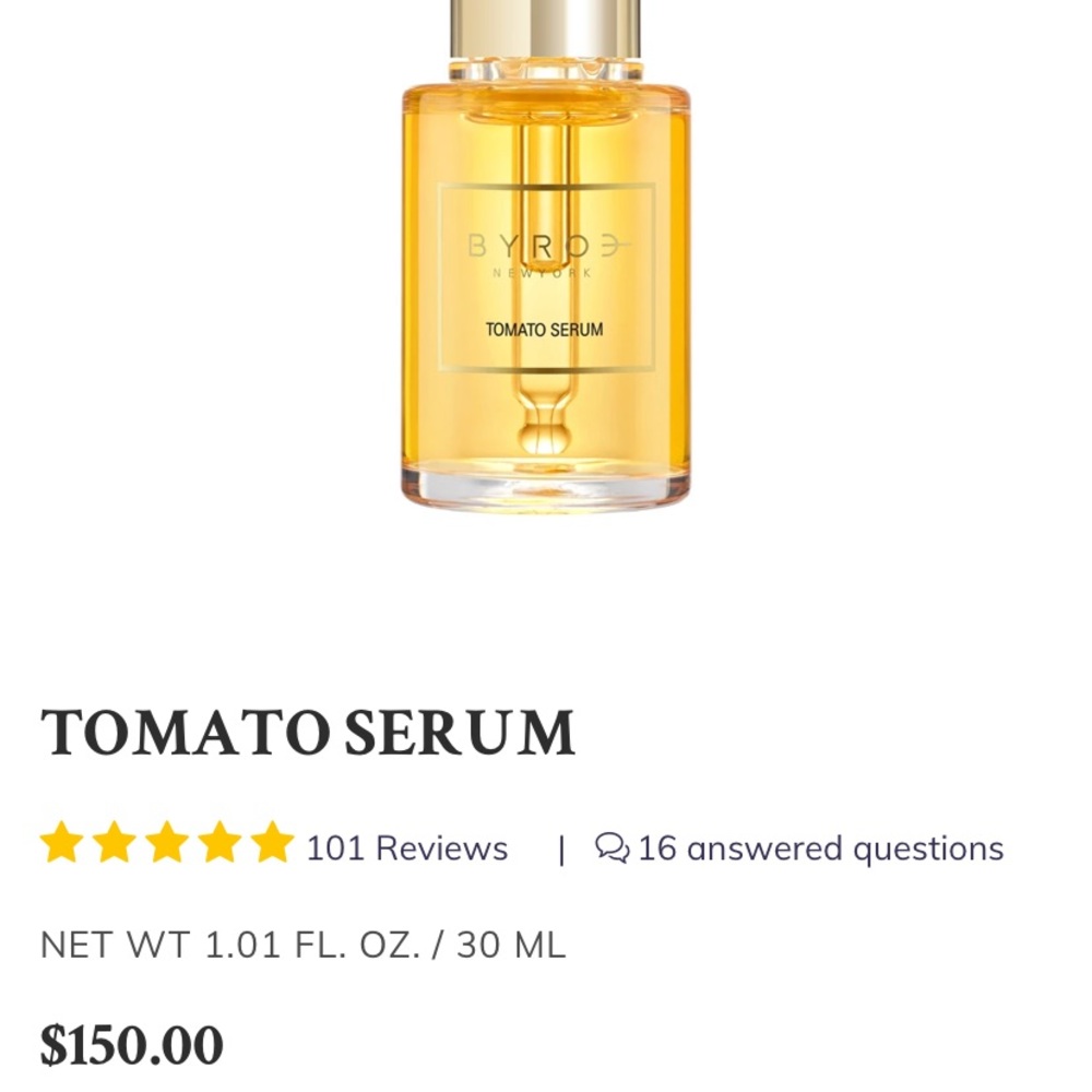 Tomato serum facial